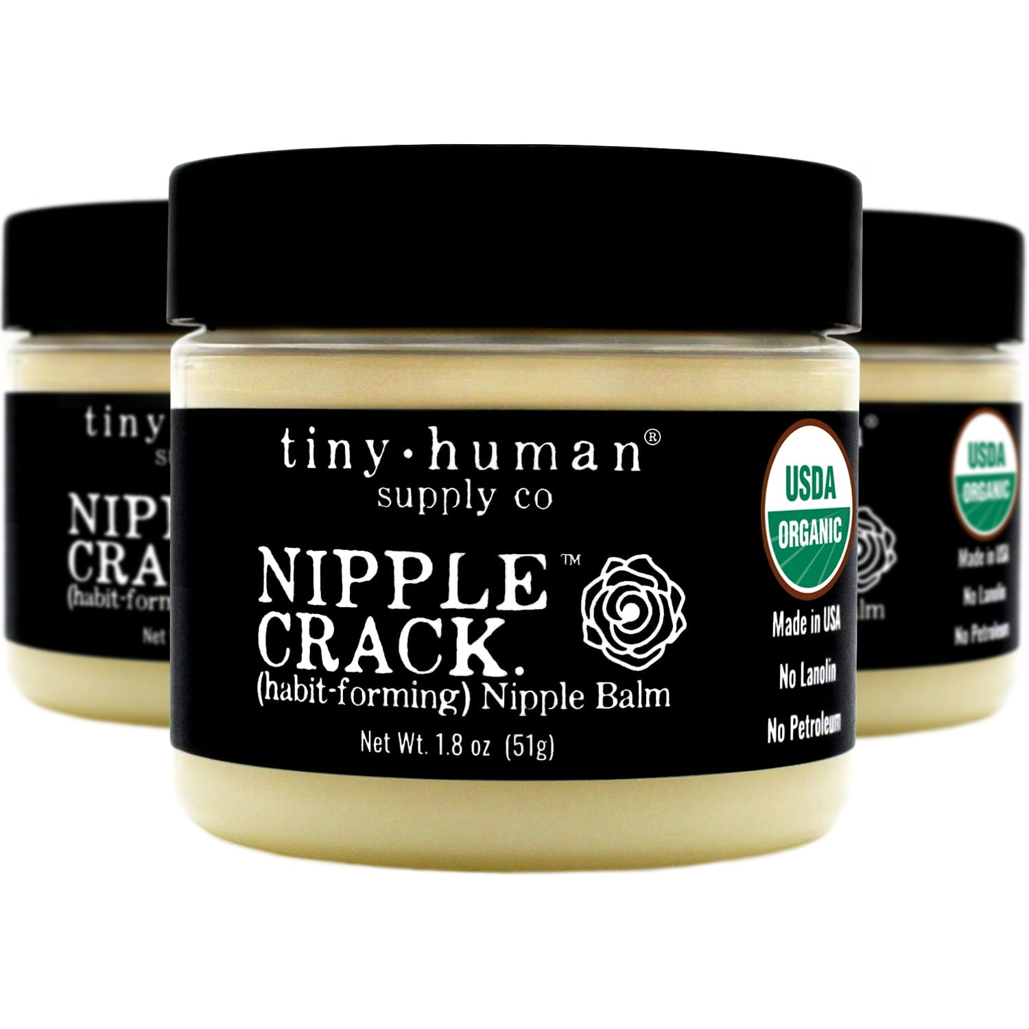 Organic Nipple Cream, Nipple Crack (3 pack), LanolinFree Breastfeeding