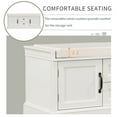 thumbnail image 6 of Storage Bench with 2 Drawers and 2 Cabinets, Ottoman with with Removable Upholstered Cushion, Shoe Bench for Hallway, 42.5L x 15.9W x 17.5H, White, 6 of 7