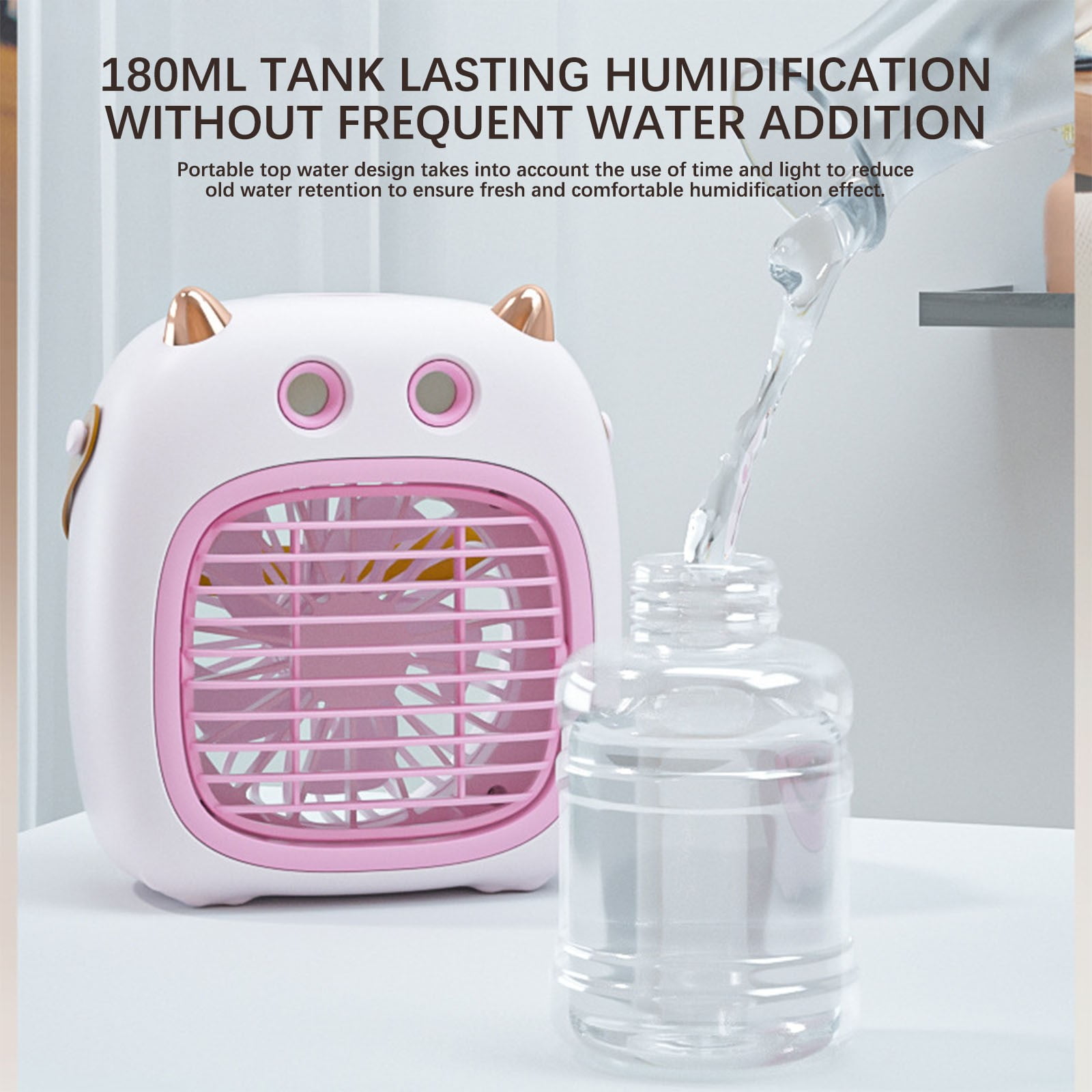 Portable Air Conditioner Fan Mini Evaporative Cooler USB Rechargeable With Water Tank, 4 Speed Strong Cooling Quiet Operation, Personal Air Cooler for Home Office Outdoor Travel Desk