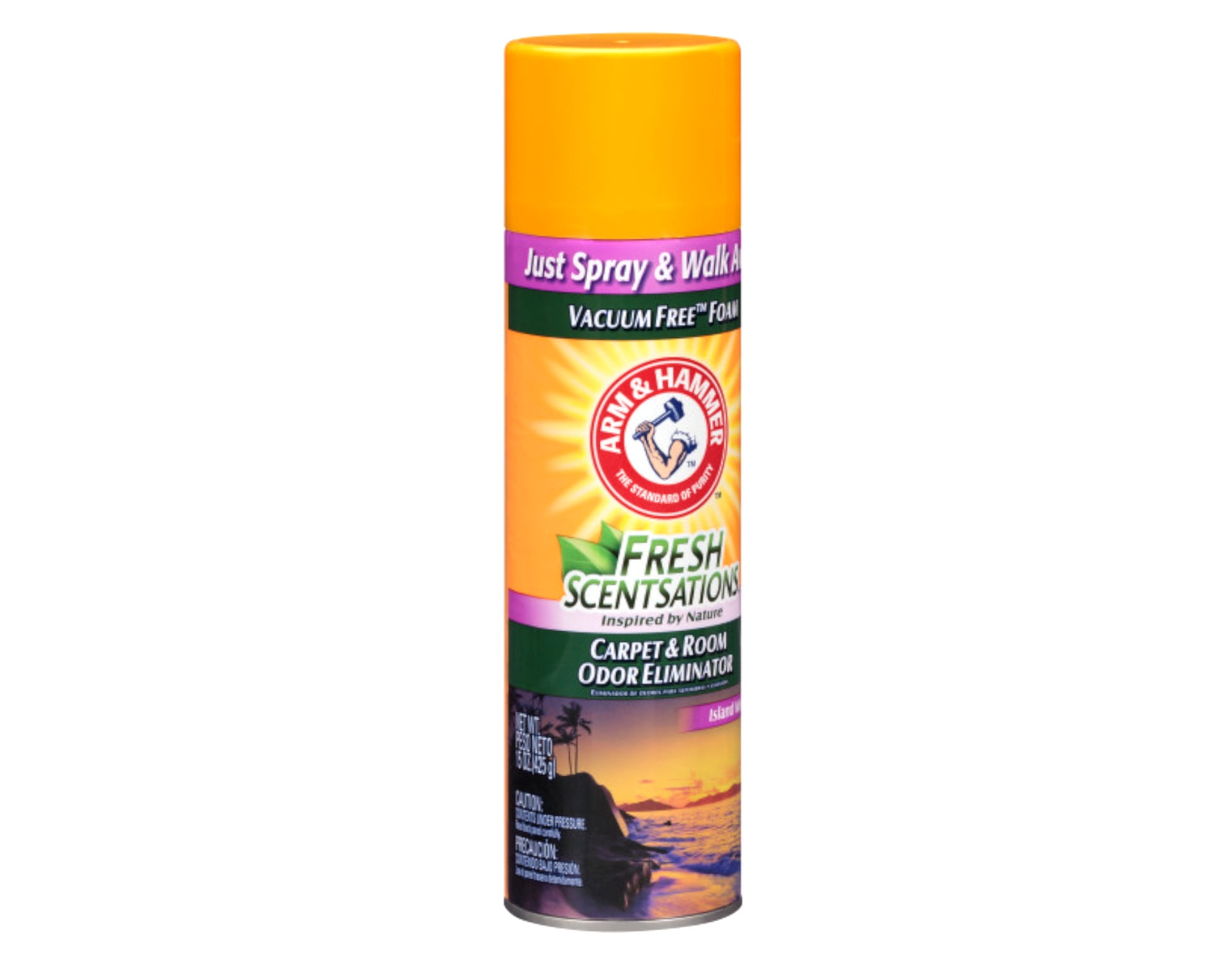 Arm & Hammer Fresh Scentsations Carpet & Room Odor Eliminator Vacuum Free Foam, Island Mist Scent, 15 Ounce - 5 Pack