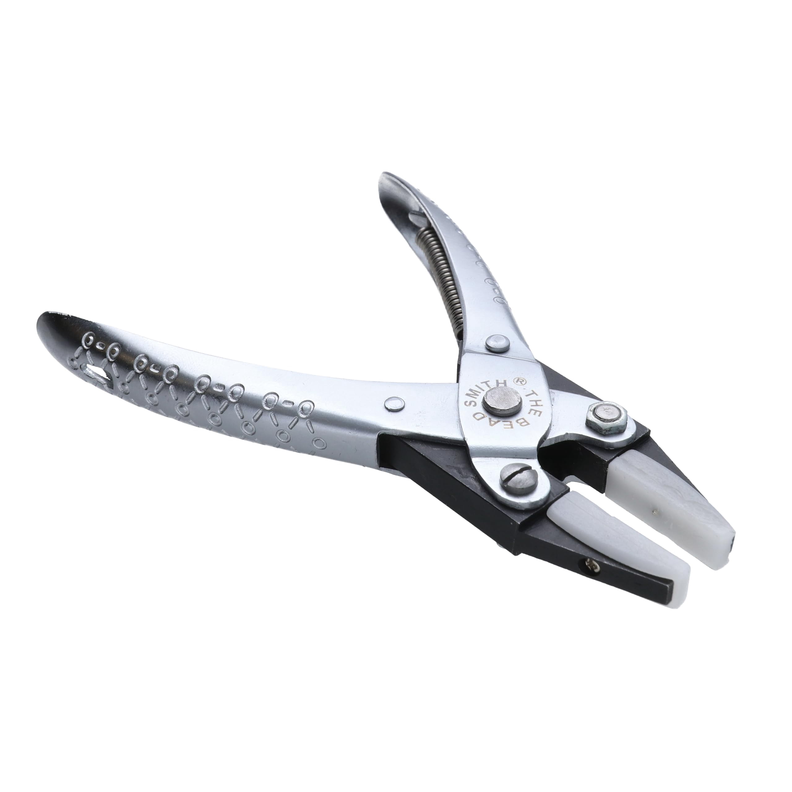 The Beadsmith Parallel Pliers – Double Nylon Flat Nose Jaws – Uniform Pressure to Provide a Consistent Grip – Textured Metal Handles – Replacement Jaws Included – Steel Tool for Jewelry Making
