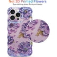 thumbnail image 2 of Compatible with iPhone 12 Pro Max,with Bracelet Chain, Colorful Retro Oil Painting Printed Flower Laser Glossy Pattern Cute Curly Wave Phone Case Soft TPU Cover for Girly Women - Purple, 2 of 13
