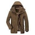 thumbnail image 3 of Men's Winter Medium Length Jacket Nylon Spandex Padded and Thickened with Pockets Hooded Down for Cold Weather, 3 of 3