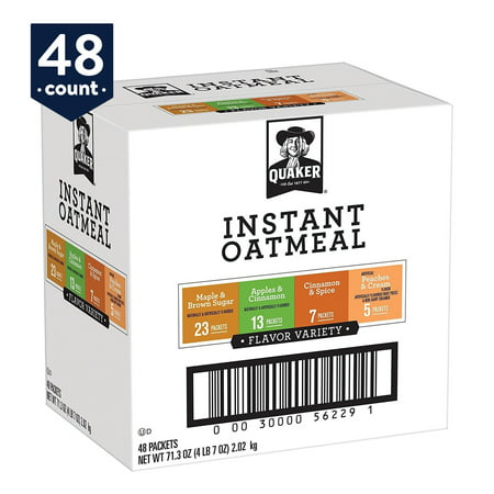 Quaker Instant Oatmeal, Flavor Variety Pack, 48 (Best Quaker Oatmeal Flavor)