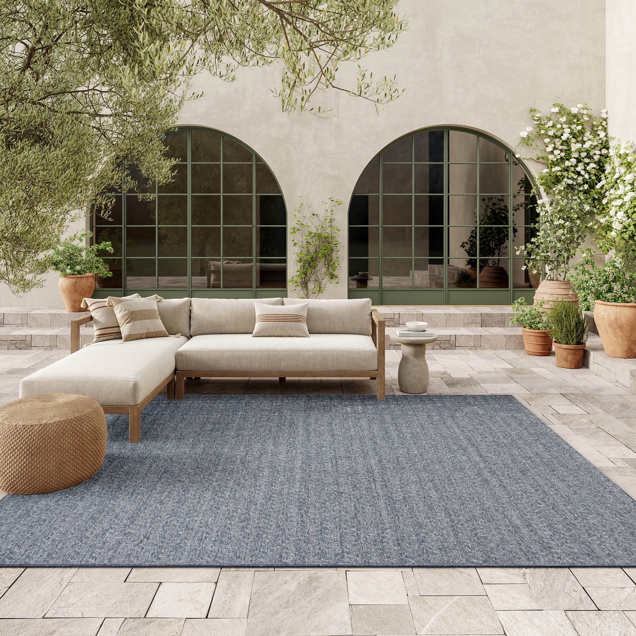 Nourison Tulum 9' x 12' Denim Outdoor Rug
