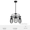 thumbnail image 7 of Hunter - Starklake 3-light Noble Bronze, Medium Size Chandelier, Dimmable, Caged Style, Wagon Wheel Shaped, for Bedrooms, Dining, Living Rooms - 19664, 7 of 7