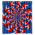 thumbnail image 1 of YUSDECOR Ensemble de Rideau de Douche Imperméable Abstrait Adorable Zigzag avec Crochets Accessoires de Salle de Bain Taille 60x72 Pouces, 1 of 2