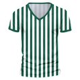 thumbnail image 3 of European Striped Men Casual Sports V Neck Short Sleeve Tennis T Shirt Comfortable Fitness Summer Trend Tee, 3 of 5