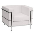 thumbnail image 1 of HERCULES Regal Series Contemporary Melrose White Leather Chair with Encasing Frame, 1 of 5