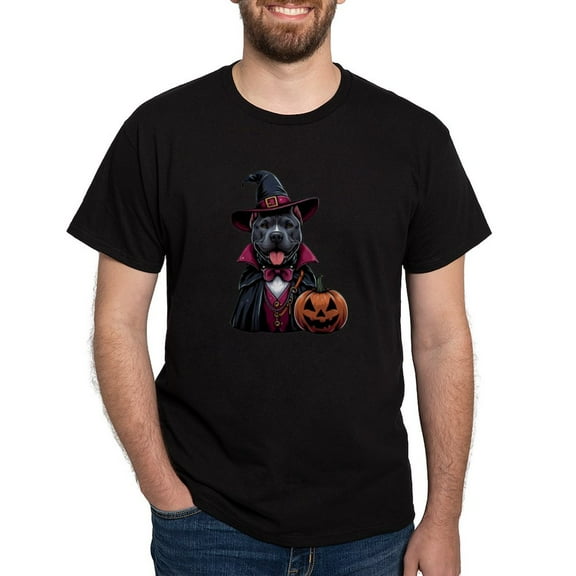 CafePress - Costumed Pitbull Halloween Men's Value T Shirt - Men's Classic Graphic Cotton T-Shirt