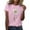 Pink, variant on ,Cute Floral Graphic Tee Shirt Women,Cadancy Summer Tops 2025 Plus Size,Short Sleeve Ribbed Blouses Cotton,Ladies Tunic Pullover Petite,Ropa De Mujer,4Th of July Gifts Funny Army Green 3X