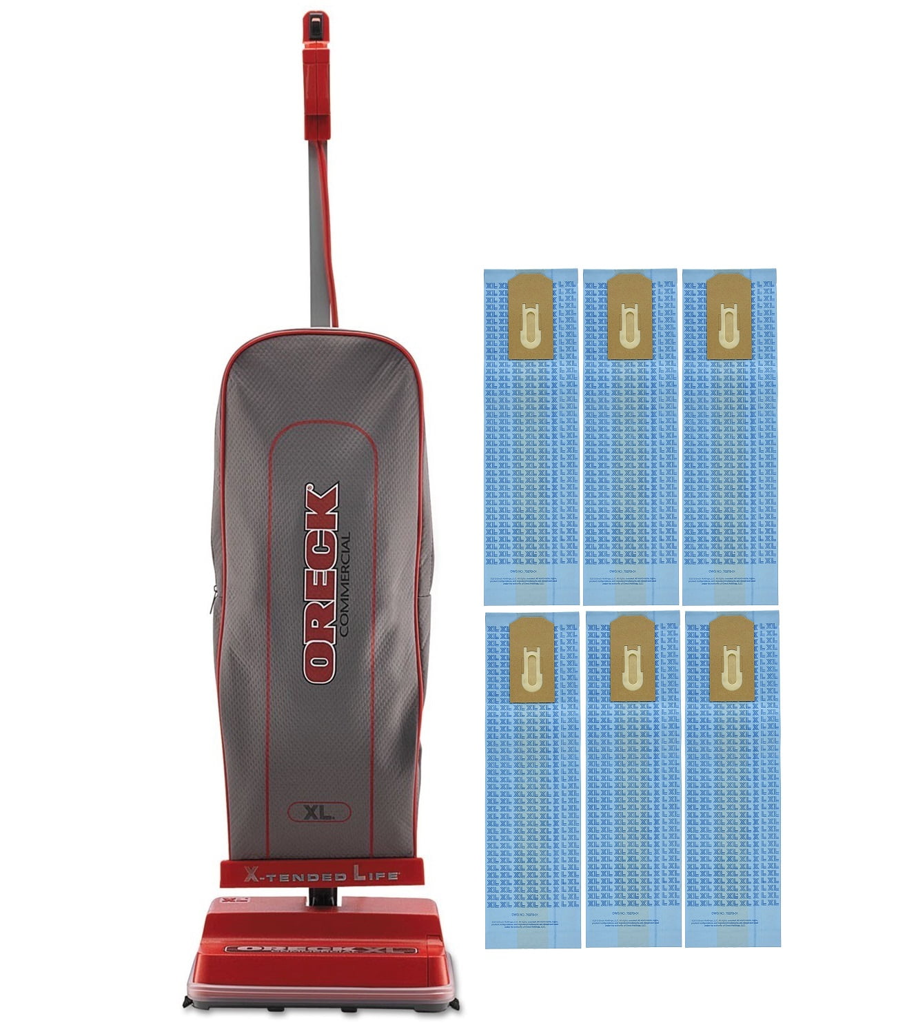 Oreck Commercial U2000R1 120 V Red/Gray Upright Vacuum Bundle with