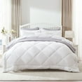 thumbnail image 4 of Sleep Zone Queen Comforter Duvet Insert, Down Alternative Reversible Comforter, Lightweight, Soft and Breathable Bedding All Season, Diamond Quilting White, 4 of 7
