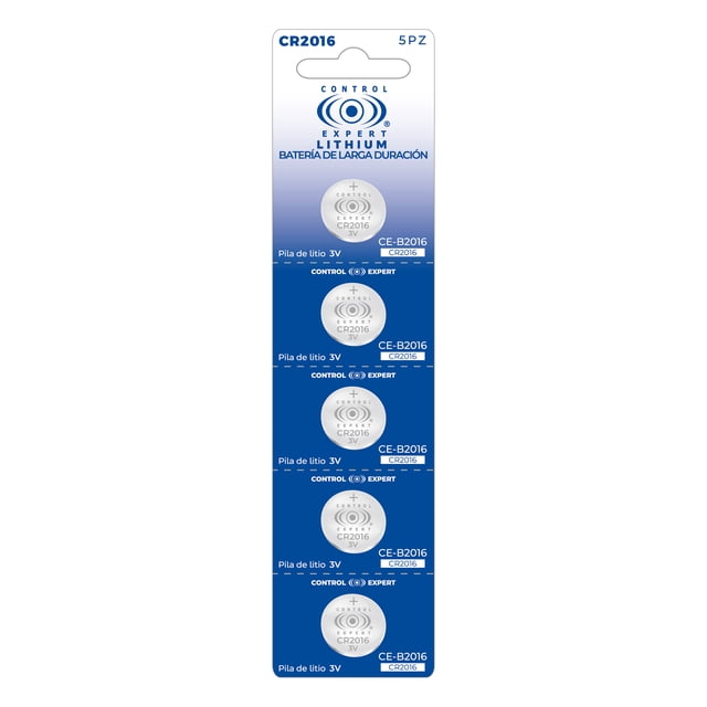 5 PILAS BATERÍAS CR2016 3V CONTROL EXPERT