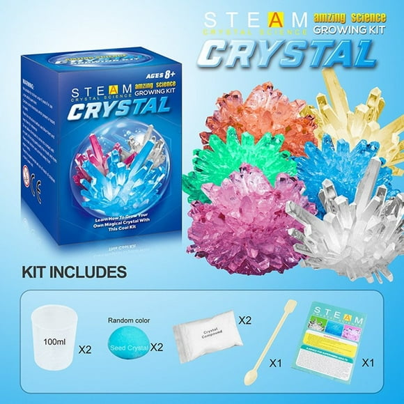 PENGXIANG Crystal Science Kit for Kids - Science Experiments Gifts - DIY Discovery STEM Toys for Kids Arts and Crafts Kits - Cool Educational Ideas(2 Crystal)