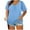 Light Blue, variant on CHGBMOK Trendy Queen Womens Summer Tops Short Sleeve T Shirts for Women V-Neck Solid Color Oversized Blouses