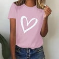 thumbnail image 5 of Tbopshirt Valentine's Day T-Shirts for Women Short Sleeve Graphic Tees, Plus Size Tops,Valentines Day Fashion Crewneck Printing Love Heart T-Shirt Casual Loose Womens Tops S-XXXL, 5 of 6