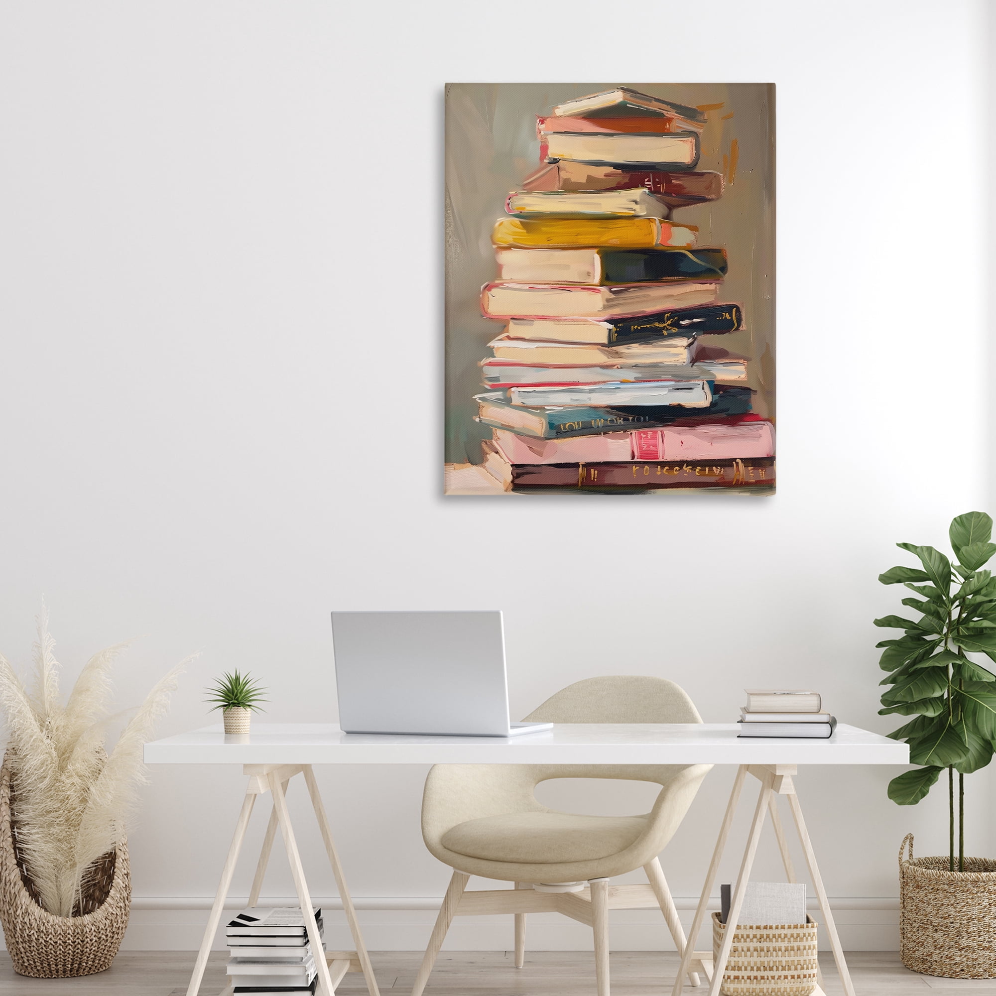 Stupell Industries Well Loved Bookstack Canvas Wall Art, design by LSR Design Studio