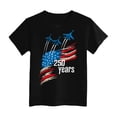 thumbnail image 4 of Quealent Girls 4th of July Shirt USA T-Shirt for Kids American Flag Shirt 250 Years of Freedom Short-Sleeved Top (Black, 13-14 Years), 4 of 5