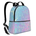 thumbnail image 2 of Lsque Fantasy Gradient Pattern Backpack – School Travel Canvas Daypack with Ergonomic Padded Straps, Multiple Compartments & Leather Handle, 2 of 5