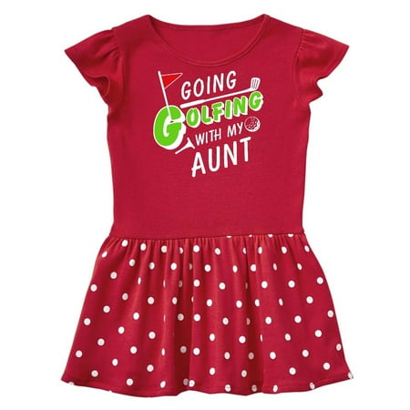 

Inktastic Going Golfing with my Aunt- kids golf Gift Baby Girl Dress