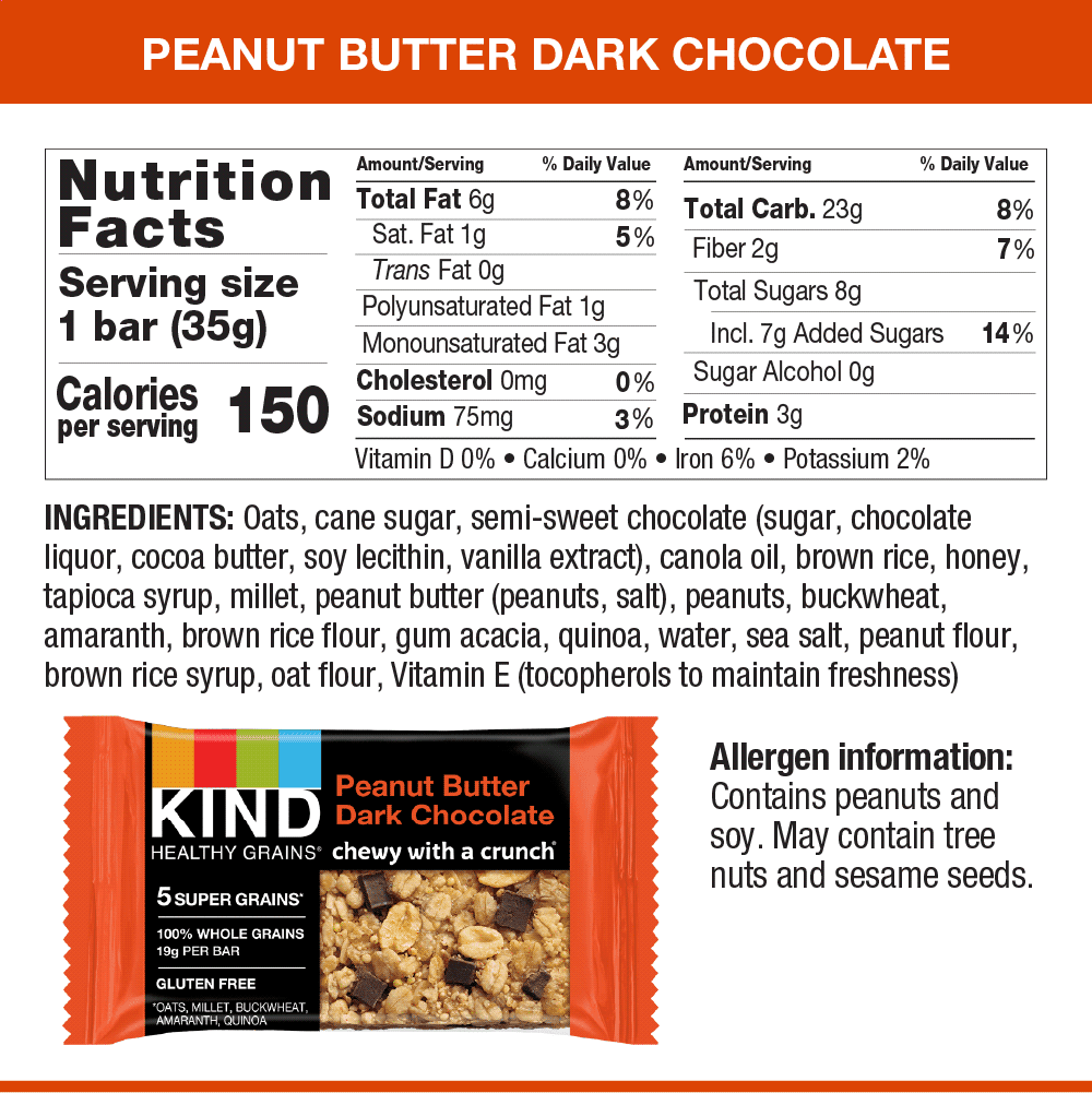 Kind Granola Bars Nutrition Label Nutrition Ftempo