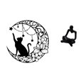 thumbnail image 5 of Dualoai Mystical Feline Moon Wall Art Sculpture Abstract Thinker Cat Lover Metal Decor Creative Black Cat Figurine for Living Room Decoration, 5 of 8