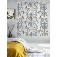 thumbnail image 4 of Sheer Curtains 72 Inches Long, Blue Tan Flower Light Filtering Window Curtains for Living Room, Abstract Vintage Ethnic Tribal Boho Rod Pocket Voile Sheer Curtain Drapes, 52"W x 72"L, 2 Panels, 4 of 8