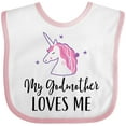 thumbnail image 3 of Inktastic Godmother Loves Me Unicorn Girls Girls Baby Bib, 3 of 4