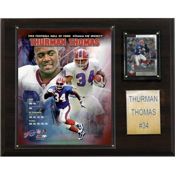 C & I Collectables 1215THURMANTH NFL Thurman Thomas Buffle Billets Joueur Plaque