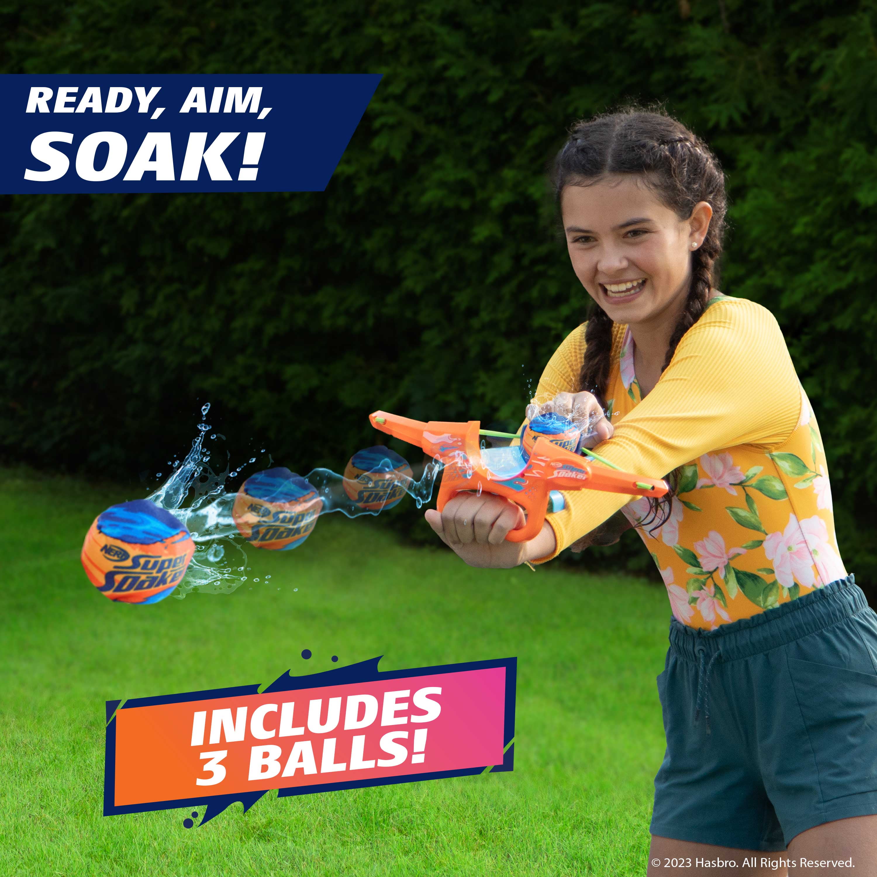 Nerf Super Soaker Storm Ball Wrist Rocket by WowWee – Includes 3 Reusable Water Balls