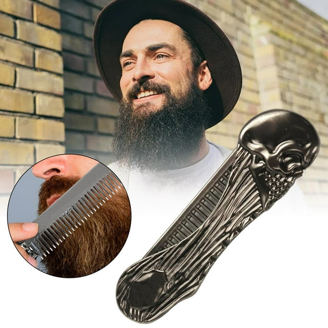 Peine de barba plegable Salvador plata