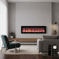 thumbnail image 6 of CazToi 60" Smart Built-In Electric Fireplace with Alexa Voice & 12 Color Flame 1500W Recessed Wall Heater, 6 of 11