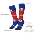 thumbnail image 5 of Women's Knee High Socks Haitian Flag Pattern Thermal Soft Knee Long Socks, 5 of 7