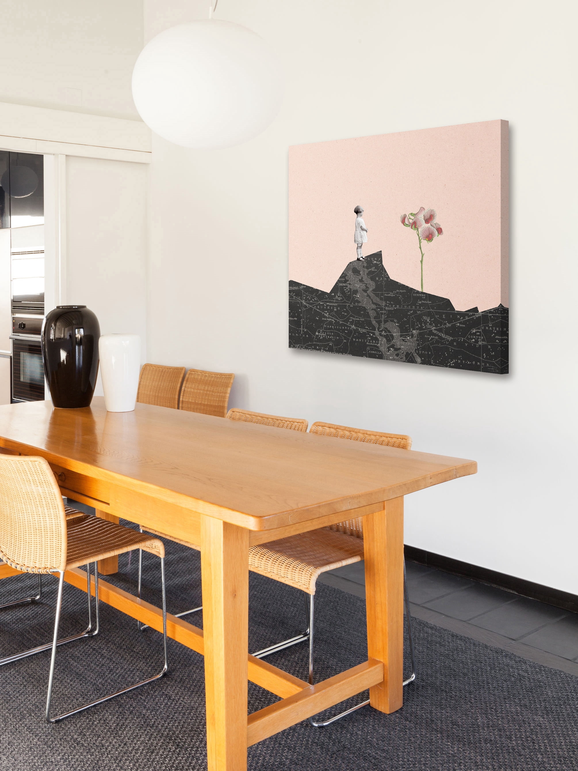 "Nina Mira Flor Rosa" Painting Print on Wrapped Canvas