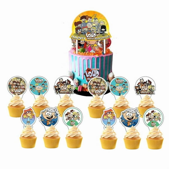 Loud House Cake Topper Cupcake Set Party Supplies Decoration Birthday Decor Kit