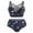 Blue, variant on JMSUN Women Sun Star Moon Bathing Suit Two-Piece Underwire Criss Cross High Waisted Bottom Swimsuit Racerback Vintage Bikini Swimwear