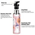 thumbnail image 3 of Yayeee 20oz Double Wall Stainless Steel Water Bottle with Flip Straw, Cartoon Halloween Ghosts, 3 of 7