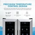 thumbnail image 4 of Newair 24 Bottle Wine Cooler Refrigerator, French Door Dual Temperature Zones, Freestanding Wine Fridge with Stainless Steel & Double-Layer Tempered Glass Door, Quiet Compressor Cooling, 4 of 23
