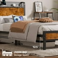 thumbnail image 5 of Satifur LED Bed Frame Twin Size with Charging Station, Platform Metal Bed Frame with Storage Headboard, No Box Spring Needed, Noise-Free, 5 of 11