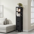 thumbnail image 7 of Yaheetech Modern Narrow Bathroom Storage Cabinet with 3 Drawers and 2 Open Shelves, Black, 7 of 7