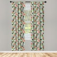 thumbnail image 3 of Ambesonne Colorful Curtains, Retro Fashion Fun, Pair of 28"x84", Multicolor, 3 of 5