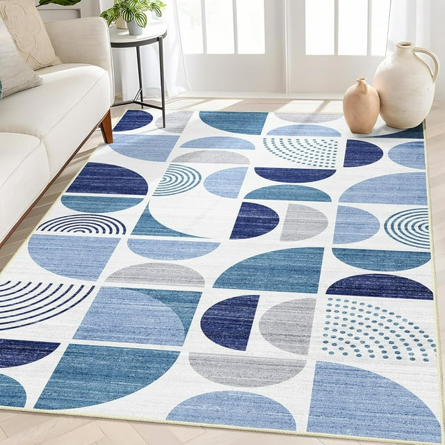 Boho Rug Washable x Area Rugs for Bedroom Entryway Living Room Bedside Small Throw Floor Carpet Non Slip Soft Indoor Modern Abstract Bohemian Orange