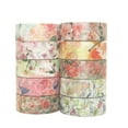 thumbnail image 5 of YUBX Garden Flowers Washi Tape Set 10 Rolls Orange Red Floral Decorative Masking Tapes (Warm Colors), 5 of 11