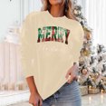 thumbnail image 4 of Merry Christmas Sweatshirt for Women Plaid Holiday Long Sleeve Xmas Tree Print Pullover Lightweight Shirt, 4 of 7