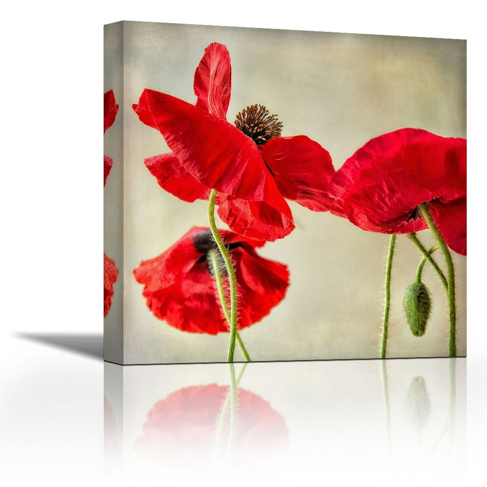 Red Poppies 1 Contemporary Fine Art Giclee on Canvas Gallery Wrap wall décor Art painting