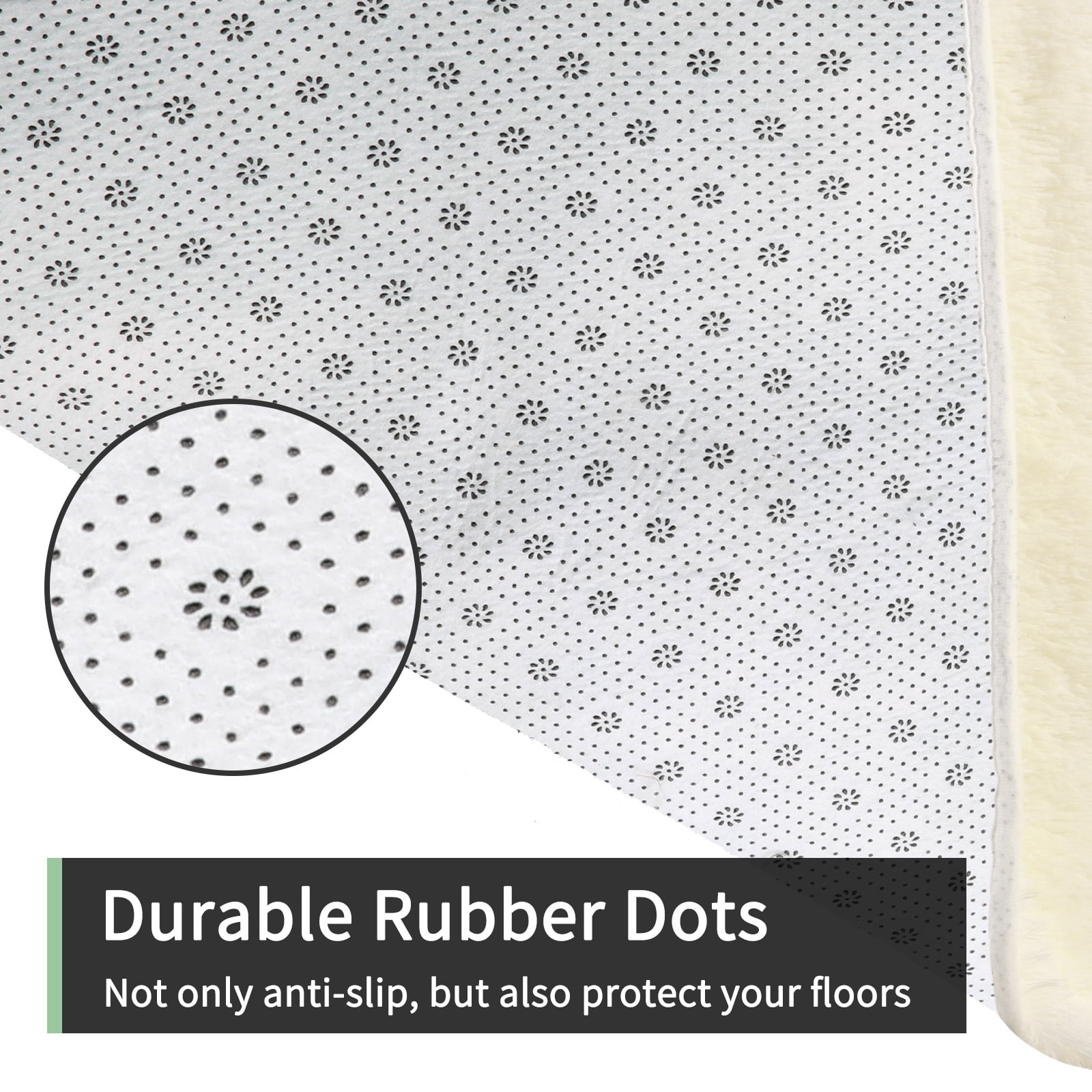 Solid Color Fluffy Rugs, Non-slip Soft Shaggy Floor Carpet Mats & Rugs for Room Decor, Washable Non-slip Modern Area Rug, Modern-style Decorative Carpets for Home Livingroom Bedroom, Cream