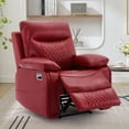 thumbnail image 6 of BonzyHome Recliners Single Recliner Chairs for Adults, Reclining Chair Manual Sofas for Living Room Overstuffed Home Theater Seating PU Leather Reclining Furniture, Red, 6 of 12