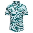 thumbnail image 2 of ALLLIST Collared Mens Shirts Casual Short Sleeve Button Down Shirts Striped Green Clothing for Men, 2 of 9