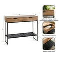 thumbnail image 2 of Kate and Laurel Malone Modern Wooden Console Table with Metal Shelf, 36 x 13 x 31, Natural Brown and Black, Transitional Wood Entryway Table with Storage Shelf Below, 2 of 10